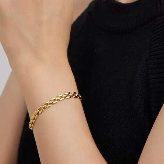 Pulsera Cadena Reloj | Oro