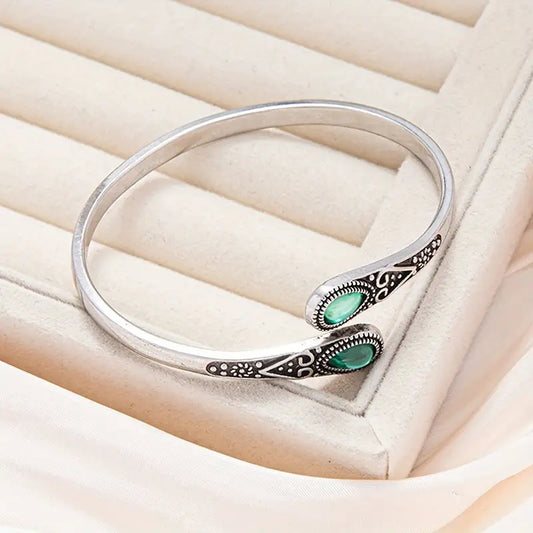 Pulsera Esmeralda Devereux | Oro Blanco