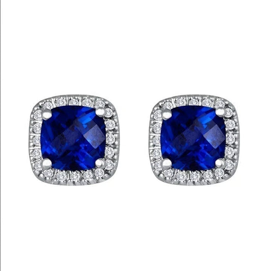 Pendientes Studs Cuadrados Saphir | Oro Blanco