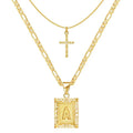 Set Collar Cruz con Inicial | Oro