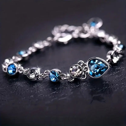 Pulsera Corazón Oceánico Glow | Oro Blanco