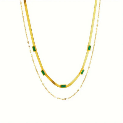 Collar Retro Doble Capa Sorella Gem | Oro