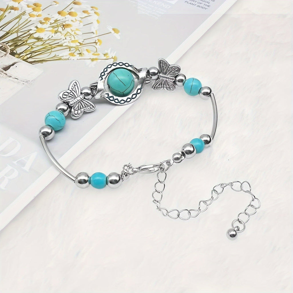 Pulsera Mariposa Oasis | Oro Blanco