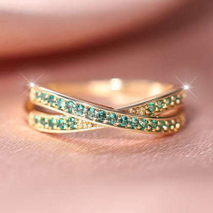 Anillo Flow Esmeralda | Oro