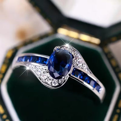 Anillo Flow Zafiro | Oro Blanco