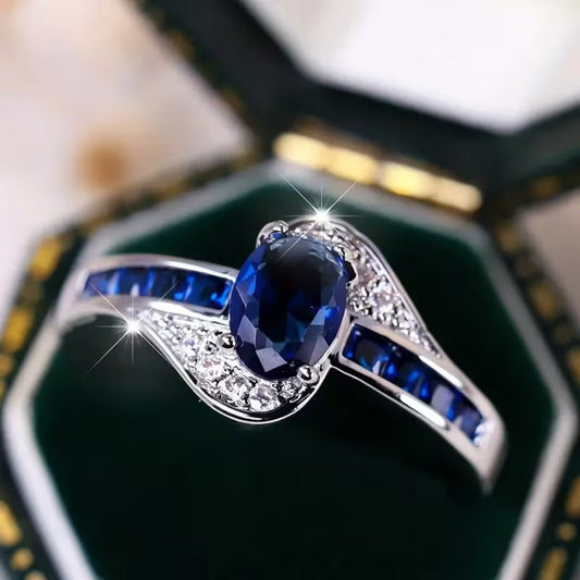 Anillo Flow Zafiro | Oro Blanco