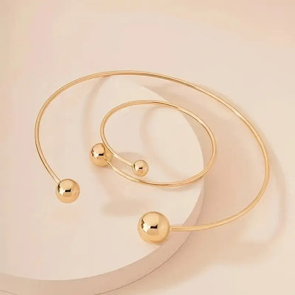 Set Collar y Pulsera Minimalista Glow | Oro