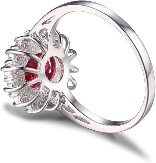 Anillo Halo Rubí Clásico | Oro Blanco
