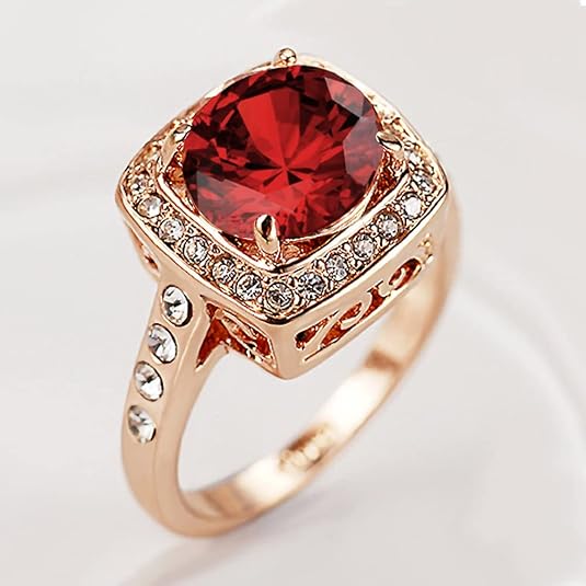 Anillo Statement Halo Rubí | Oro Rosa