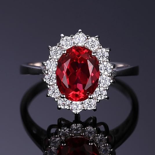 Anillo Halo Rubí Clásico | Oro Blanco