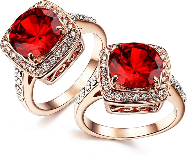 Anillo Statement Halo Rubí | Oro Rosa