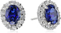 Pendientes Studs Zafiro Blanco Ovalado | Oro Blanco