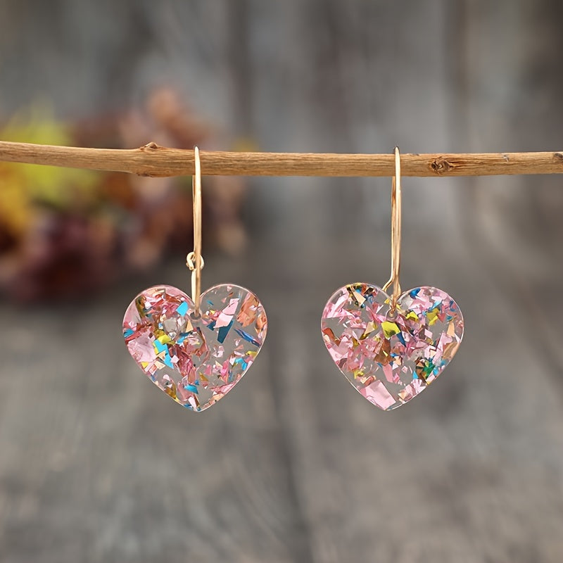 Pendientes Colgantes Corazón Sugarplum | Oro