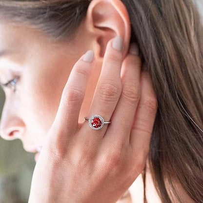Anillo de Promesa Crimson Glow Rubí | Oro Blanco