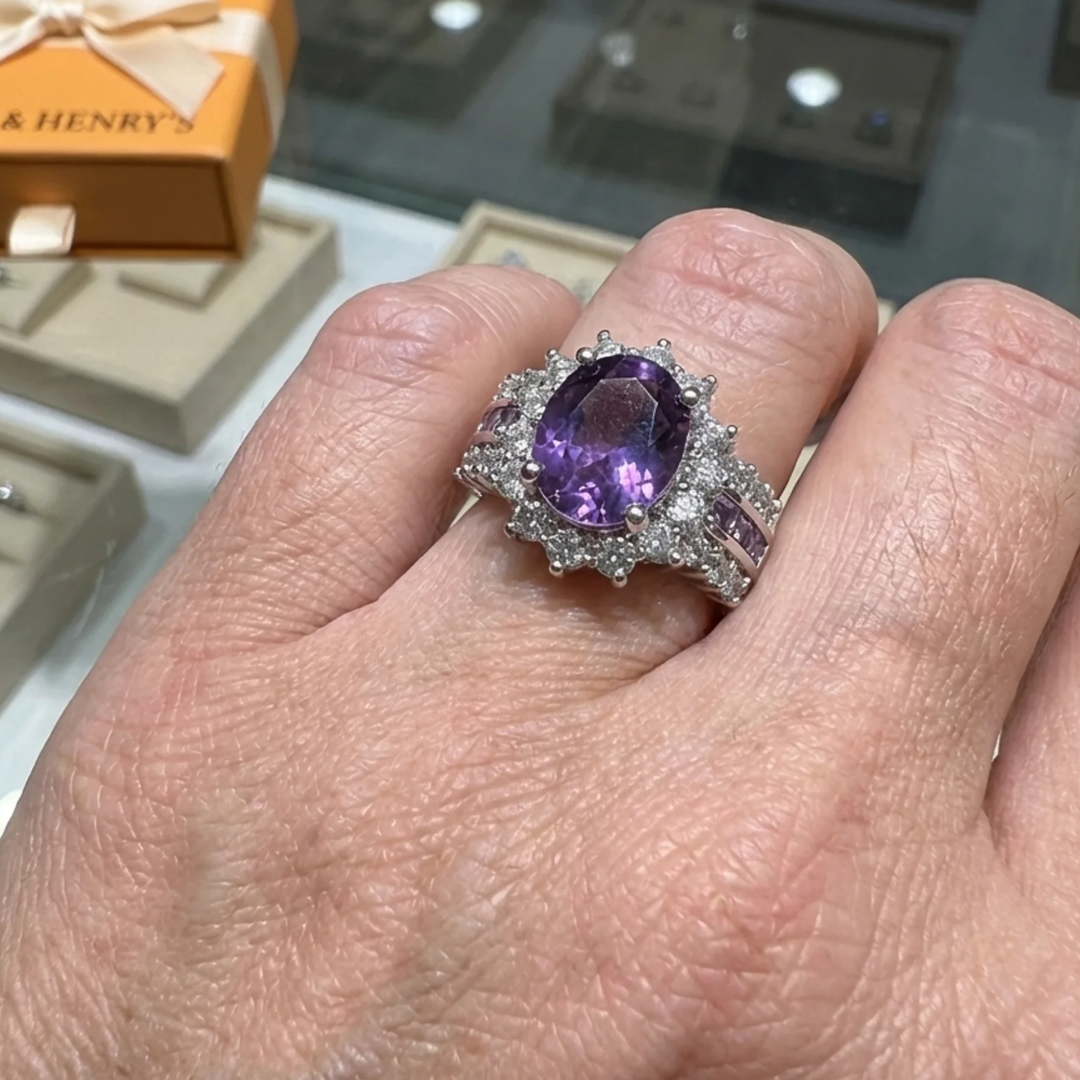Amethyne Twilight Crown Ring | White Gold