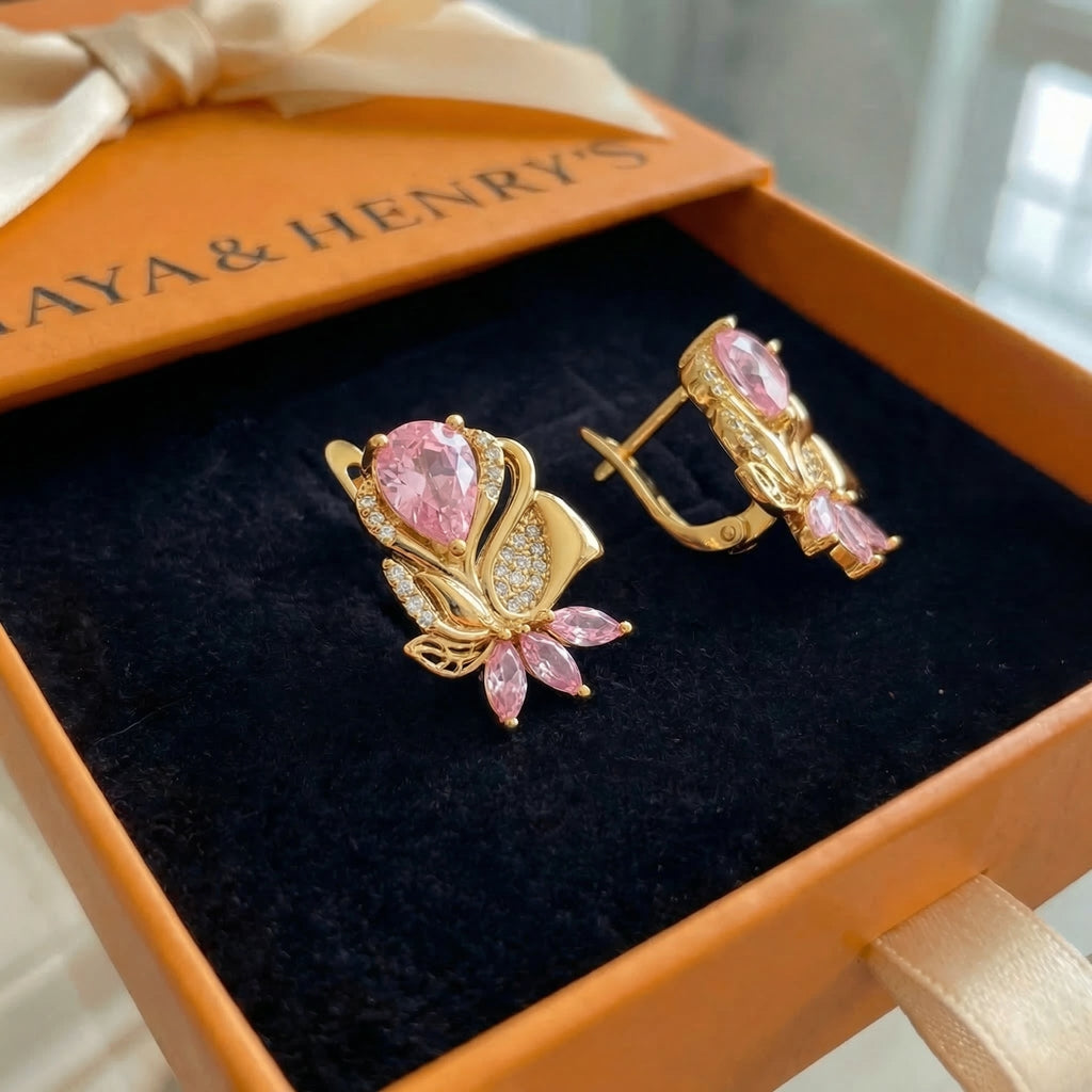 Pendientes Amorette Rosepetal | Oro Rosa