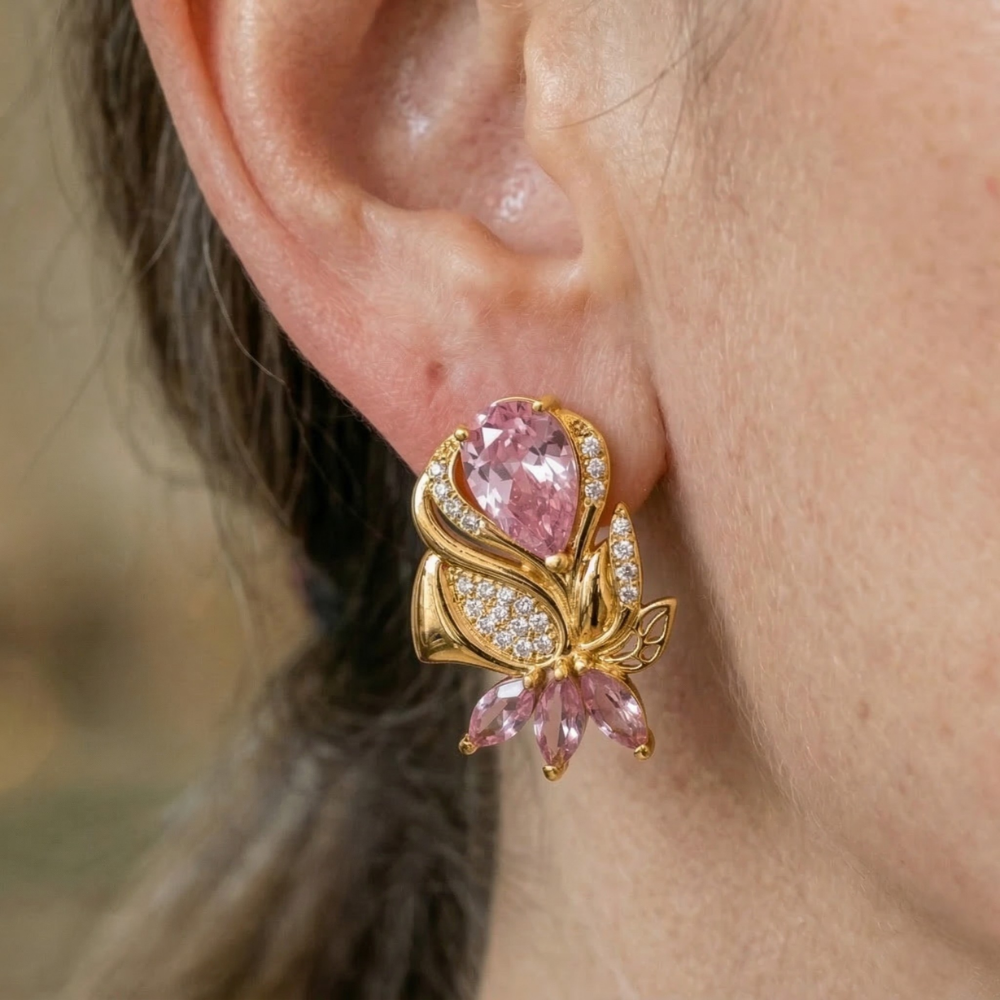 Pendientes Amorette Rosepetal | Oro Rosa