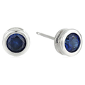 Pendientes Studs Bisel Zafiro | Oro Blanco