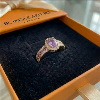 Odelia Violet Lumina Ring | Rose Gold