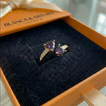 Noctira Violet Heartwrap Ring | Gold