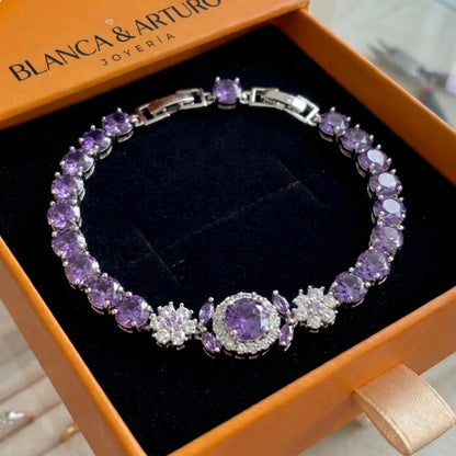 Velmira Crown Tennis Bracelet | White Gold