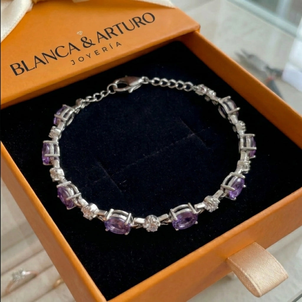 Amethyst Starlight Bracelet | White Gold