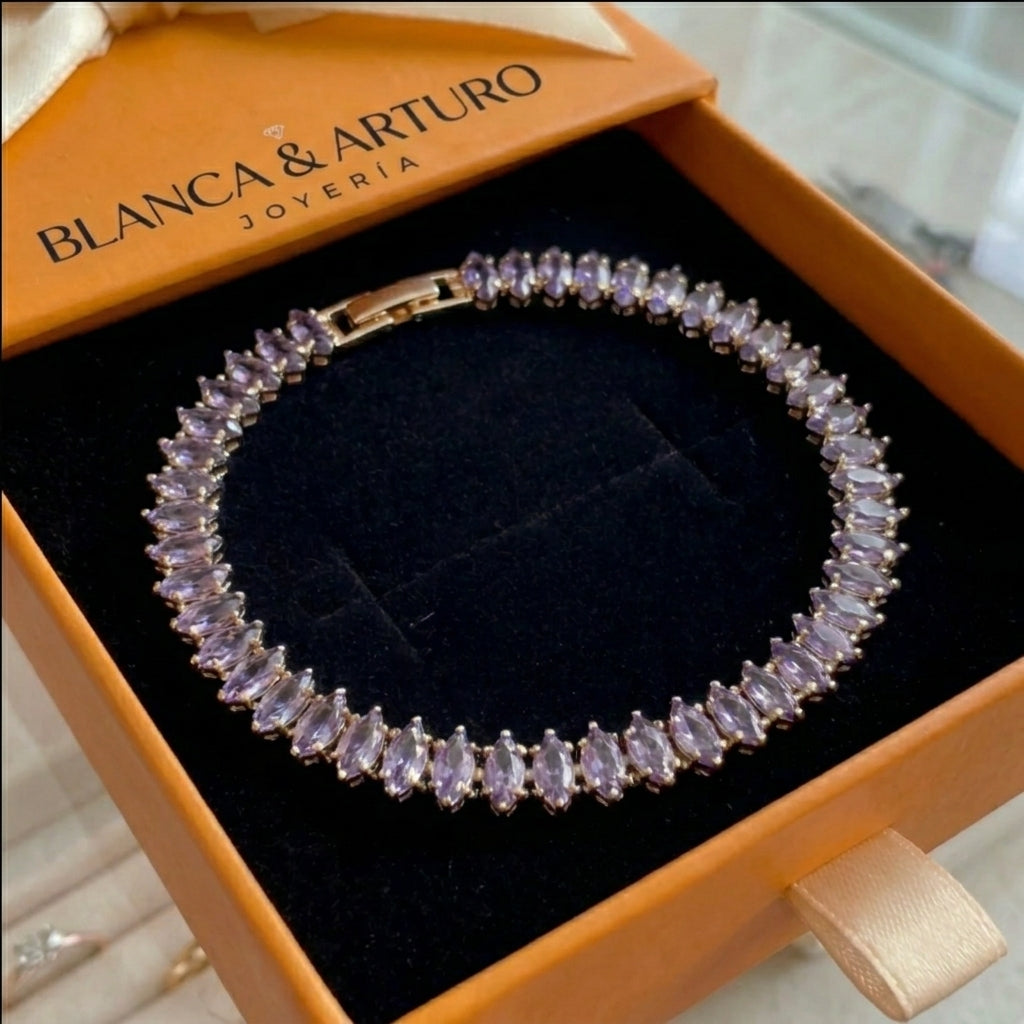 Amethyst Marquise Tennis Bracelet | Gold