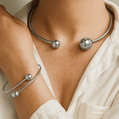Set Collar y Pulsera Minimalista Glow | Oro