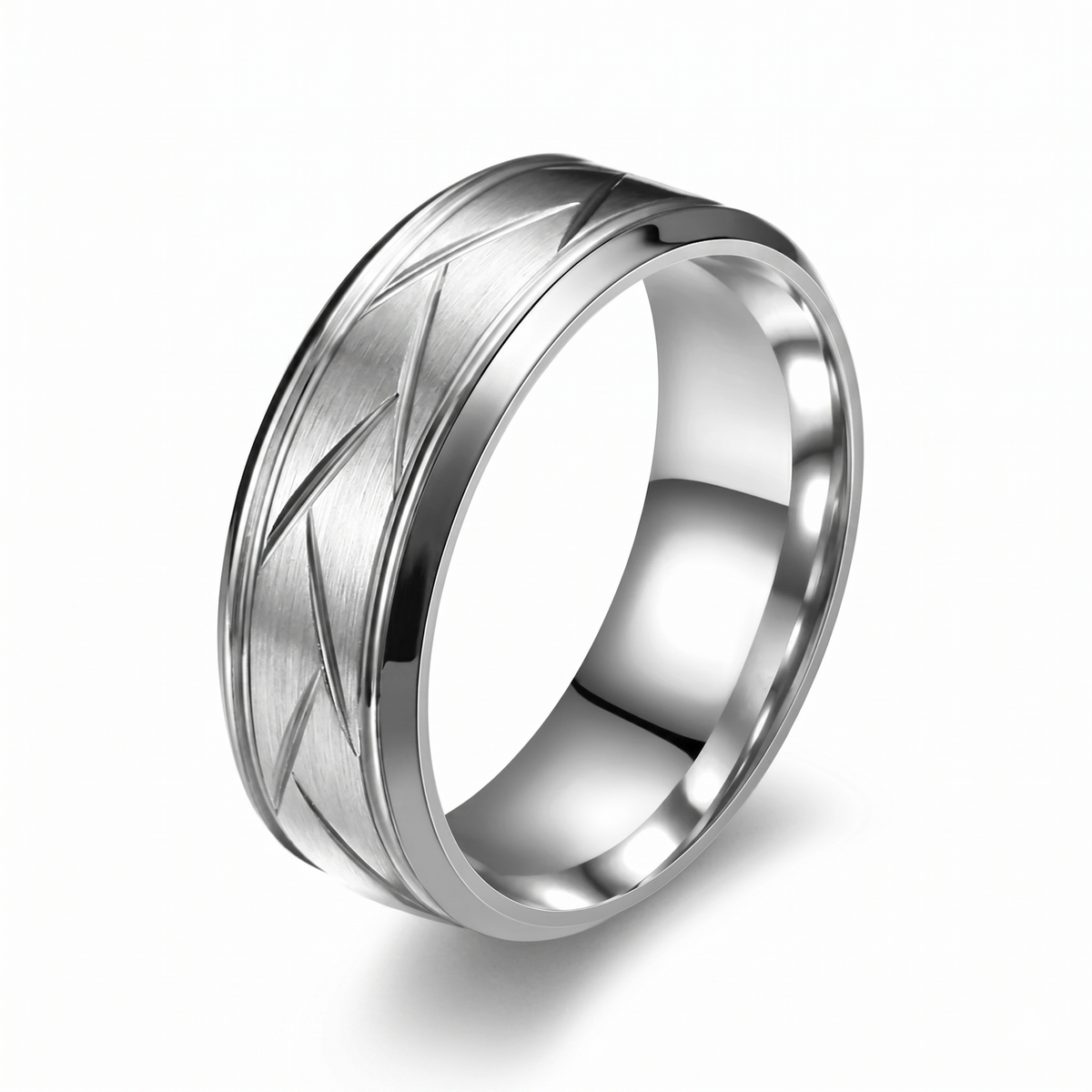 Heston Cutline Ring | White Gold