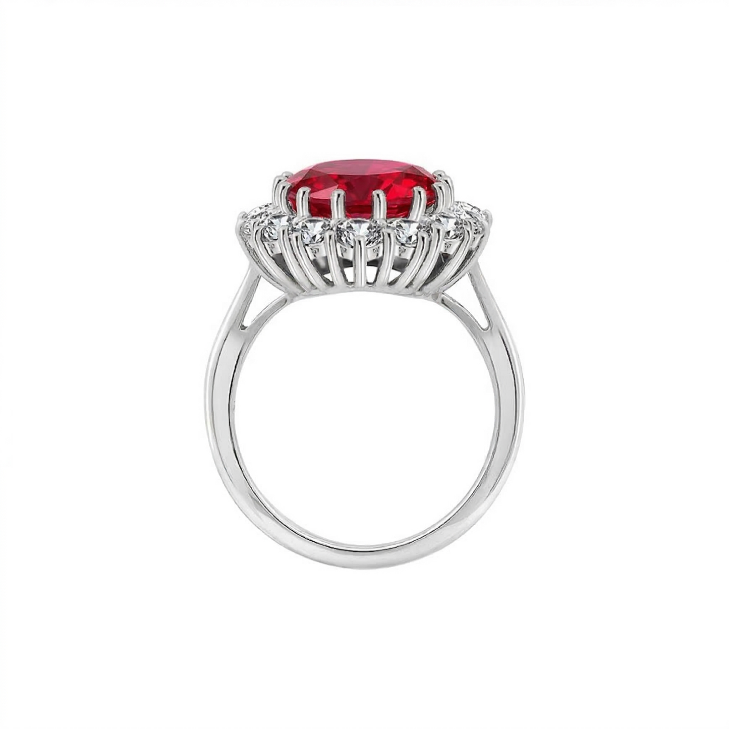 Anillo Corona Escarlata Rubí | Oro Blanco