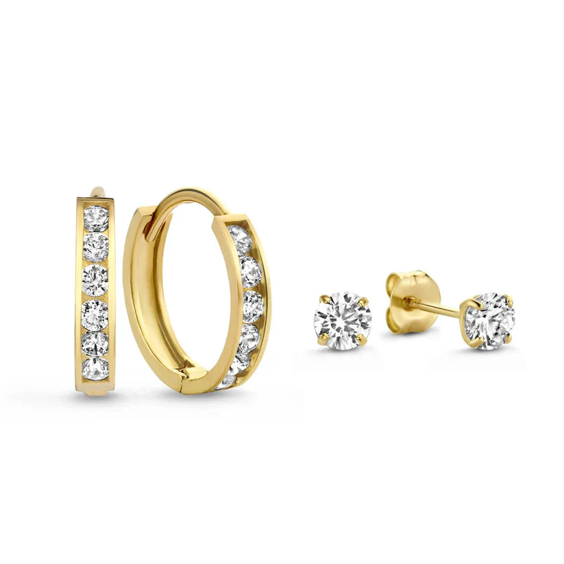 Set de Pendientes de Piedra Dara Brillane | Oro