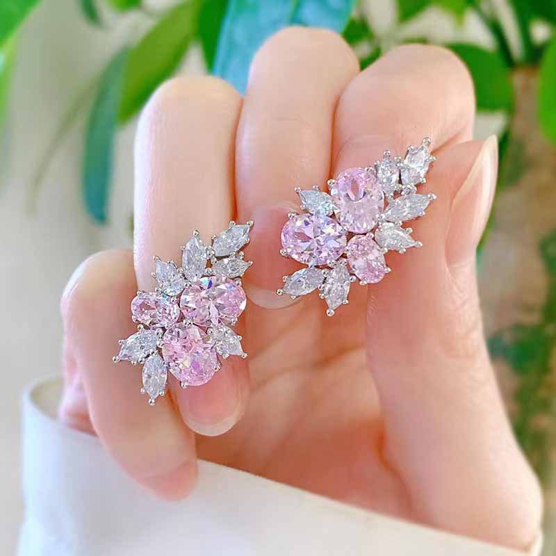 Pendientes Lyra Blushbloom | Oro Blanco