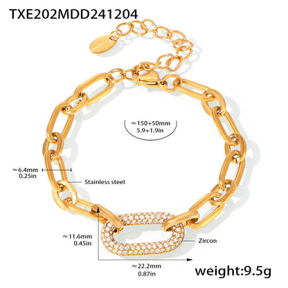 Set Joya Cadena Gruesa Pavé | Oro