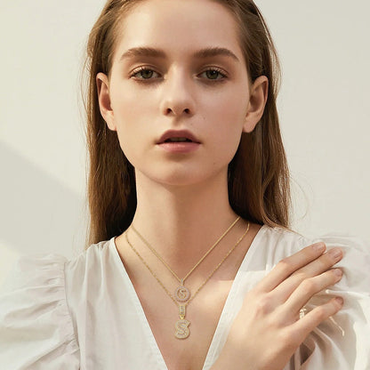 Collar con Letra Inicial Pavé | Oro