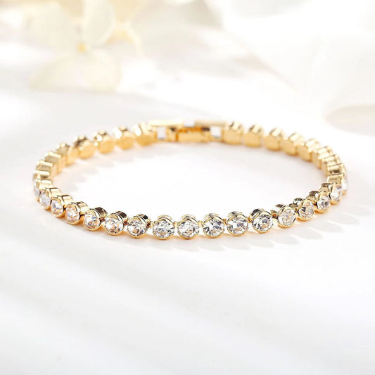 Pulsera de Tenis Corte Redondo | Oro