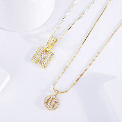 Collar con Letra Inicial Pavé | Oro
