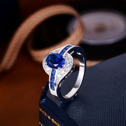 Anillo Flow Zafiro | Oro Blanco