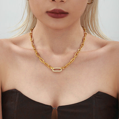 Set Joya Cadena Gruesa Pavé | Oro