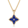 Collar Colgante Trébol Azul | Oro