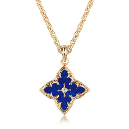 Collar Colgante Trébol Blanco | Oro