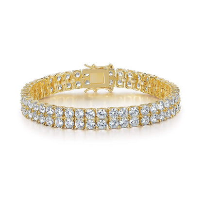 Pulsera de Tenis Doble Hilera | Oro