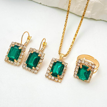 Set de Joyas Sylvara Greenveil | Oro Blanco