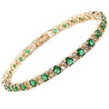 Pulsera de Tenis Trío Esmeralda | Oro
