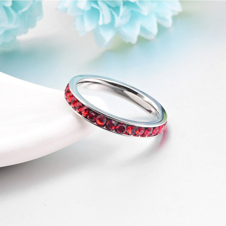 Anillo Banda Eternidad Rubí | Oro Blanco