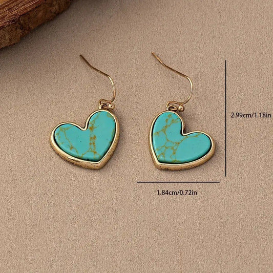 Pendientes Amor Turquesa | Oro Rosa