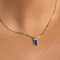 Collar Colgante Zafiro Minimalista | Oro Blanco
