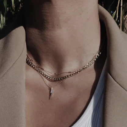 Collar Cadena Eslabón Plana | Oro