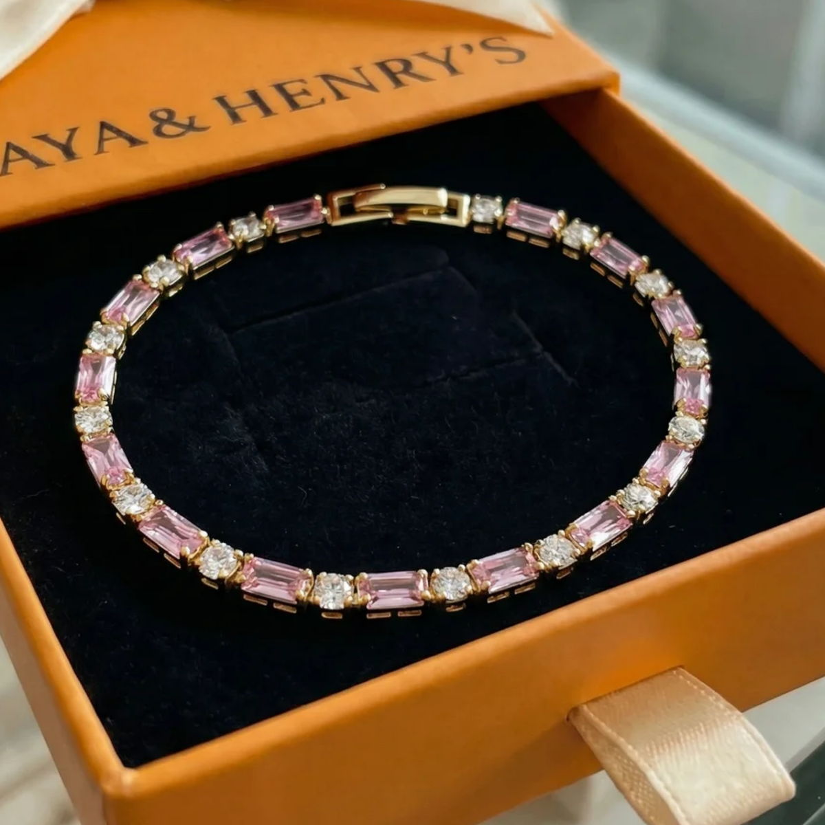 Pulsera Tenis Peony Spark | Oro