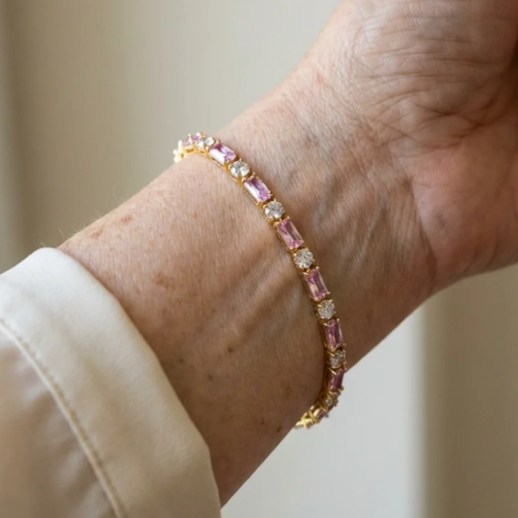 Pulsera Tenis Peony Spark | Oro
