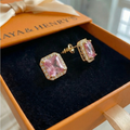 Pendientes Pavé Zafiro Rosa | Oro